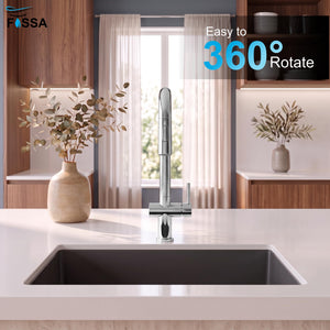 Cacia hot and cold sink tap designed for modern kitchens with a pull-out nozzle and durable chrome plated finish