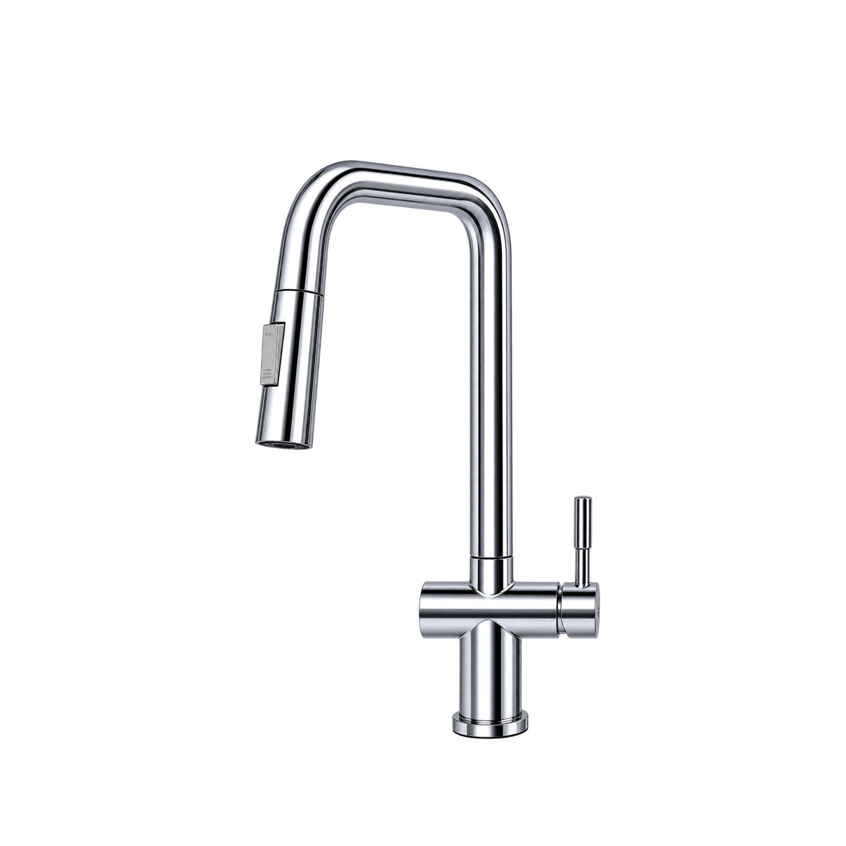 Cacia Two-Flow Heavy SUS 304 Pull-Out 360° Hot and Cold Kitchen Mixer Faucet in Chrome Finish