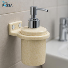 Fossa Classy Soap Dispenser for Bathroom & Kitchen – Wall Mounted Dispenser for Hand Wash & Face Wash | Ceramic Body Ivory (Glossy Finish) - Fossa Home 