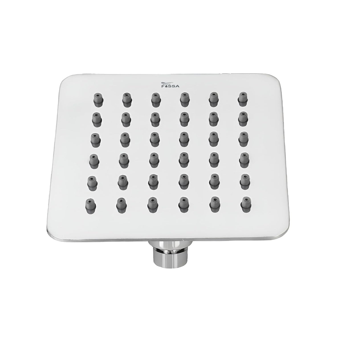 Fossa Colva 4x4 Inch 304 Stainless Steel Square Rain Shower Head | High Pressure Overhead Rainfall Shower for Luxury Bathroom | Durable Rust-Resistant (Chrome Finish)