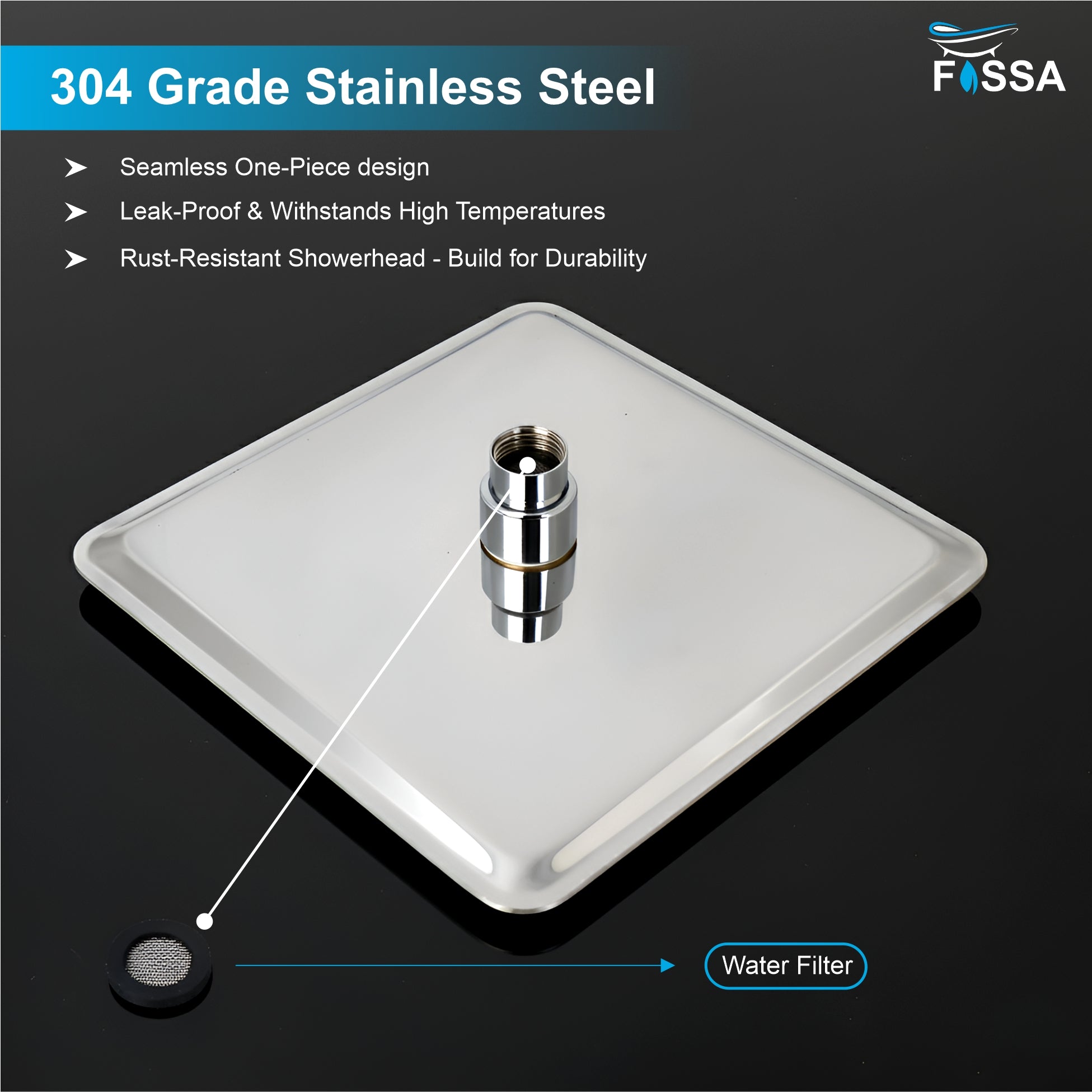 Colva 12 x 12 Inches 304-Grade Stainless Steel Floor Drain with Durable Construction