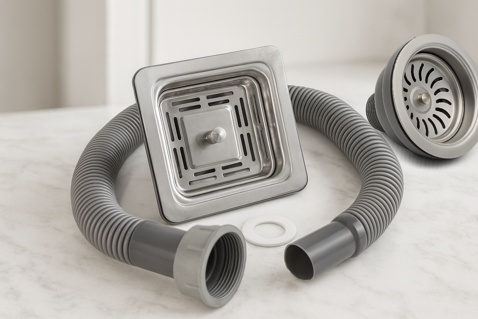 Coupling with waste pipe used for bathroom drain connection