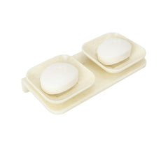 semi-ceramic soap dish, double soap dish, bathroom soap stand, durable soap dish, stylish bathroom accessory, water-resistant soap dish, modern soap holder, bathroom accessories, toothbrush holder, ceramic toothbrush stand, shower rack organizer, sink rack for soap, toilet accessory holder, bathroom decor, ceramic storage solution, toilet paper holder, ceramic towel rack, soap drying rack, ceramic sink tray, white bathroom accessories, portable bathroom organizer, luxury soap tray