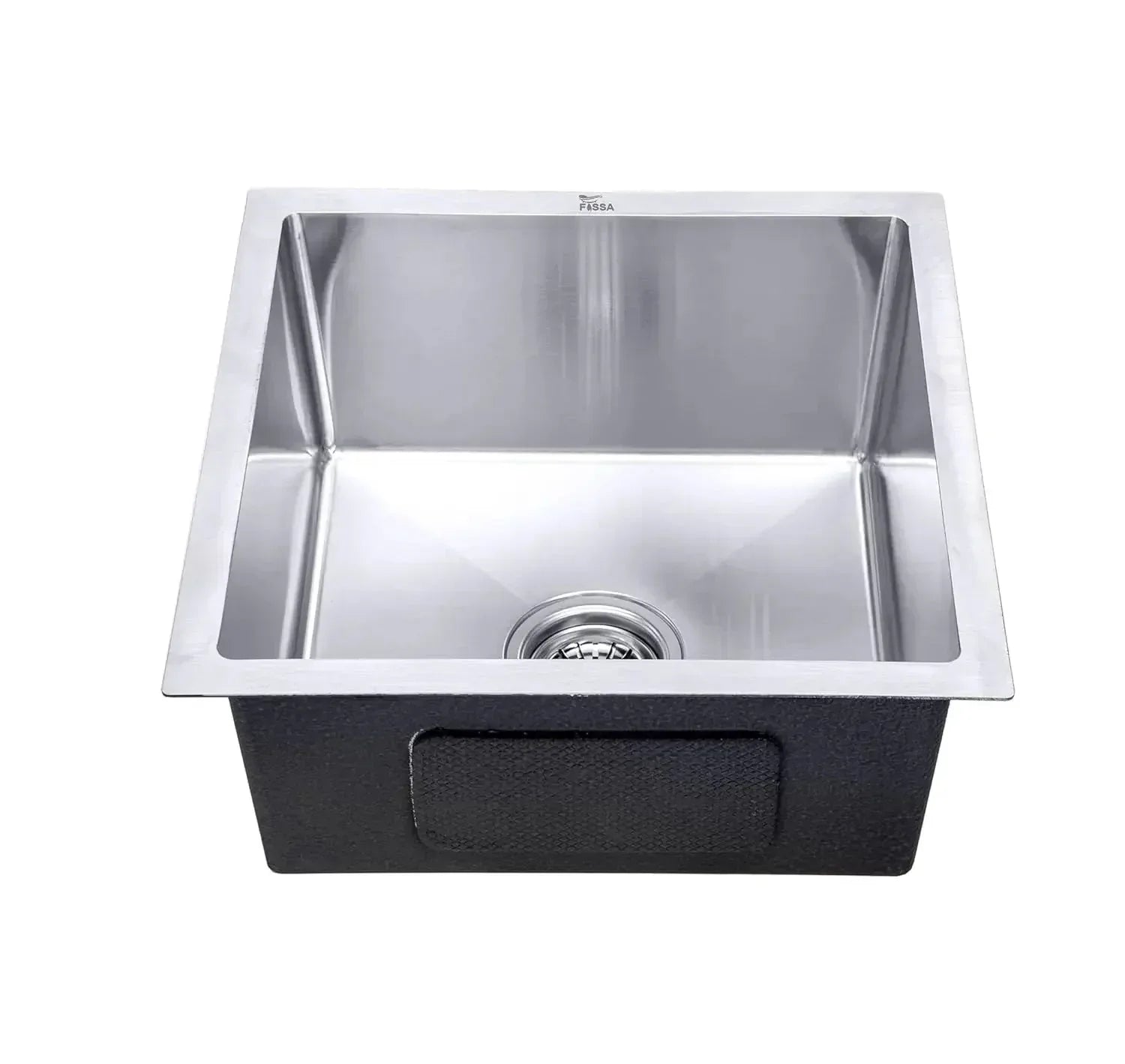 Fossa 18"x16"x09" Inch Single Bowl Premium Stainless Steel Round Coupling Handmade Kitchen Sink (Matte Finish) Silver - Fossa Home 