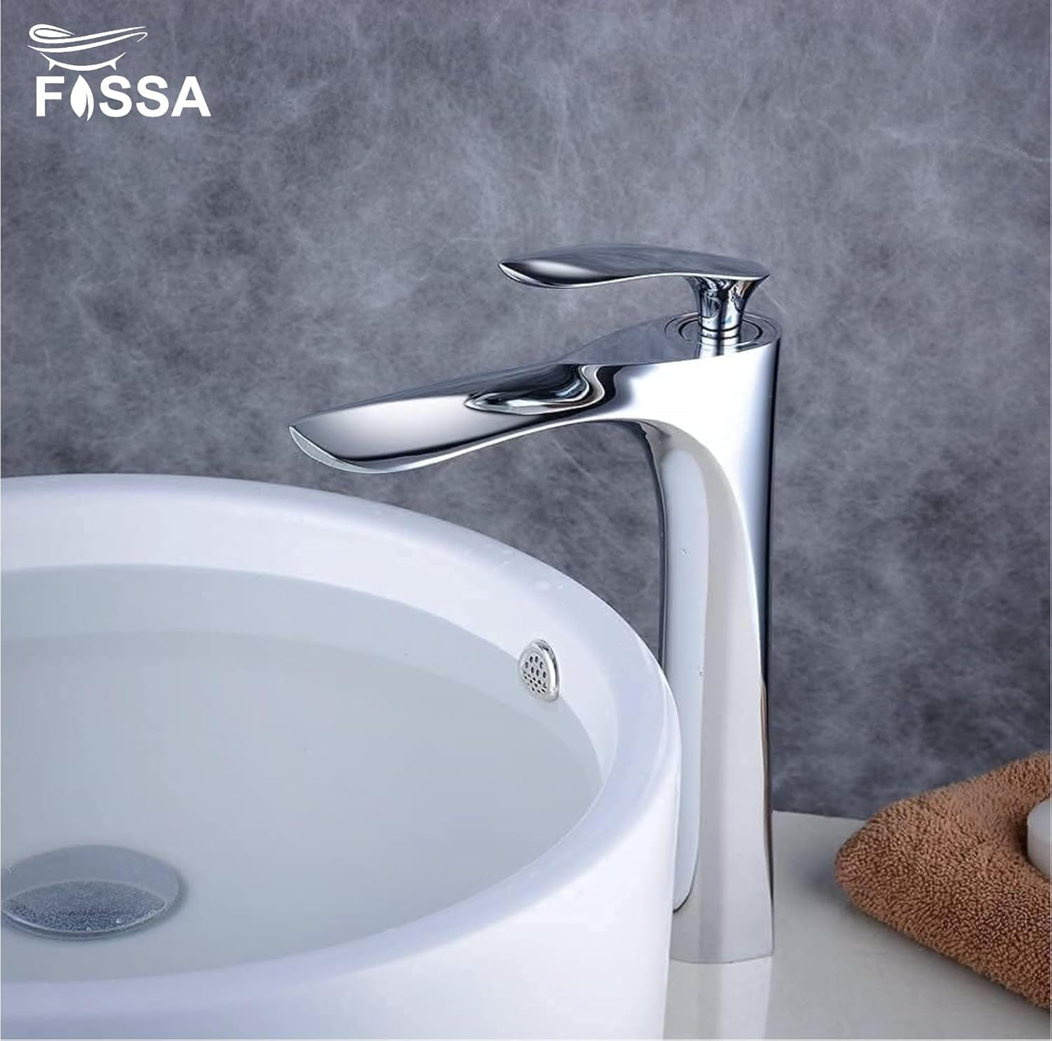 Fossa Alive Extended Body Brass Bathroom Sink Wash Basin Mixer Tap Single Handle Hot & Cold Lavatory Sink Faucet for Living Room & Bathrooms (Silver) - Fossa Home