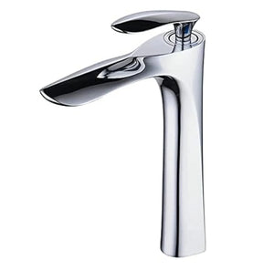 Fossa Alive Extended Body Brass Bathroom Sink Wash Basin Mixer Tap Single Handle Hot & Cold Lavatory Sink Faucet for Living Room & Bathrooms (Silver) - Fossa Home