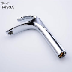 Fossa Alive Extended Body Brass Bathroom Sink Wash Basin Mixer Tap Single Handle Hot & Cold Lavatory Sink Faucet for Living Room & Bathrooms (Silver) - Fossa Home