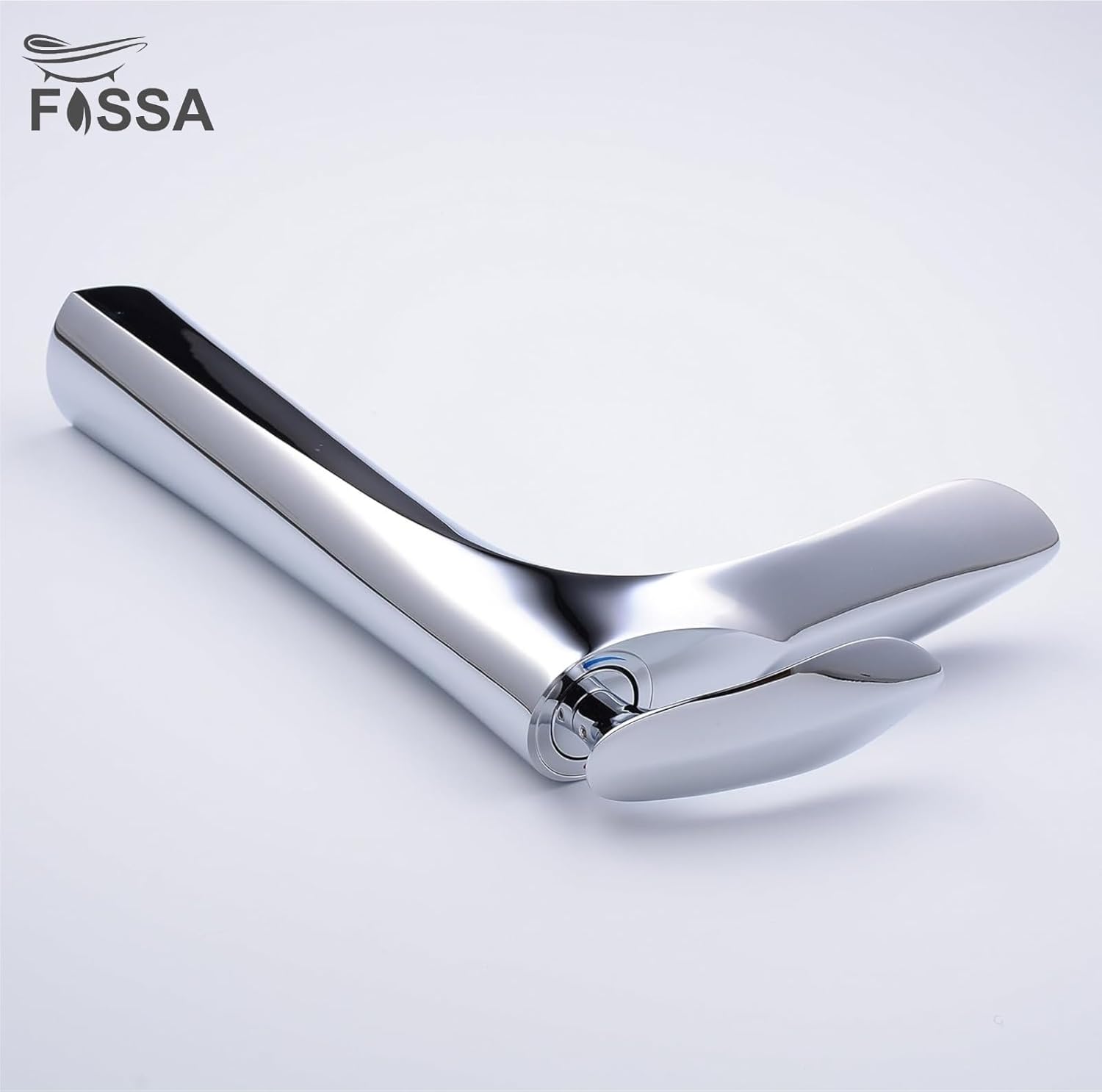Fossa Alive Extended Body Brass Bathroom Sink Wash Basin Mixer Tap Single Handle Hot & Cold Lavatory Sink Faucet for Living Room & Bathrooms (Silver) - Fossa Home