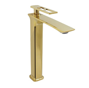 Fossa Classy Extended Body Brass Bathroom Sink Wash Basin Mixer Tap Single Handle Hot & Cold Lavatory Sink Faucet for Living Room & Bathrooms (Gold) - Fossa Home