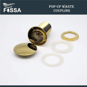 Fossa 3" Inch Brass Pop Up Waste Coupling with Smooth Push Button,Waste Coupling,Drain Out let System Pop up Full Threaded Waste Coupling (Gold) - Fossa Home
