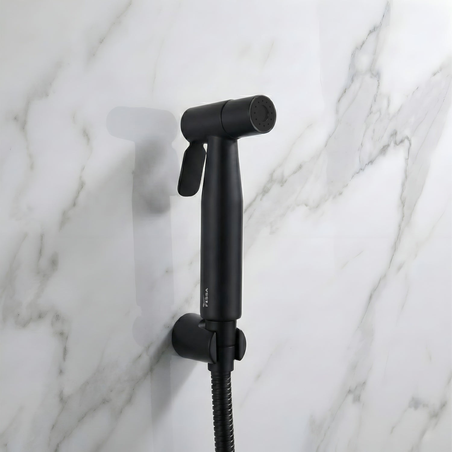 Hand Held Bidet Sprayer Black ABS Health Faucet with 1 Meter 304-Grade SS Hose Pipe & Hook - Fossa Home 