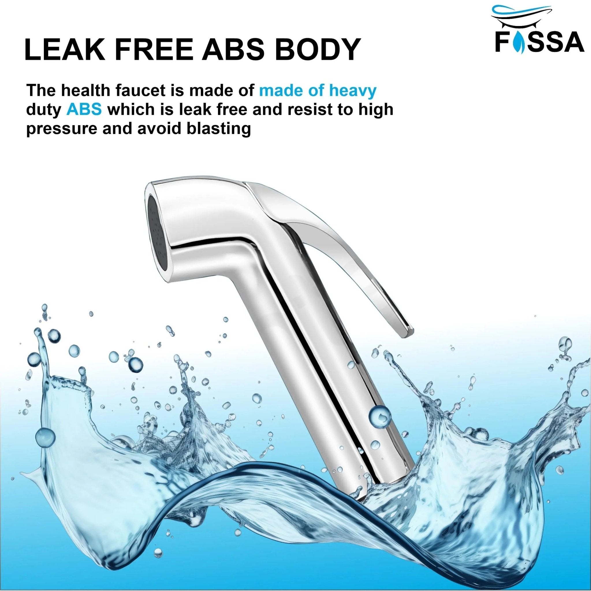 Fossa Health Faucet Bidet Sprayer for Toilet, Handheld Sprayer Cloth Diaper Sprayer Set - ABS (Chrome Finish) | (with Hose Pipe & Hook) - Fossa Home