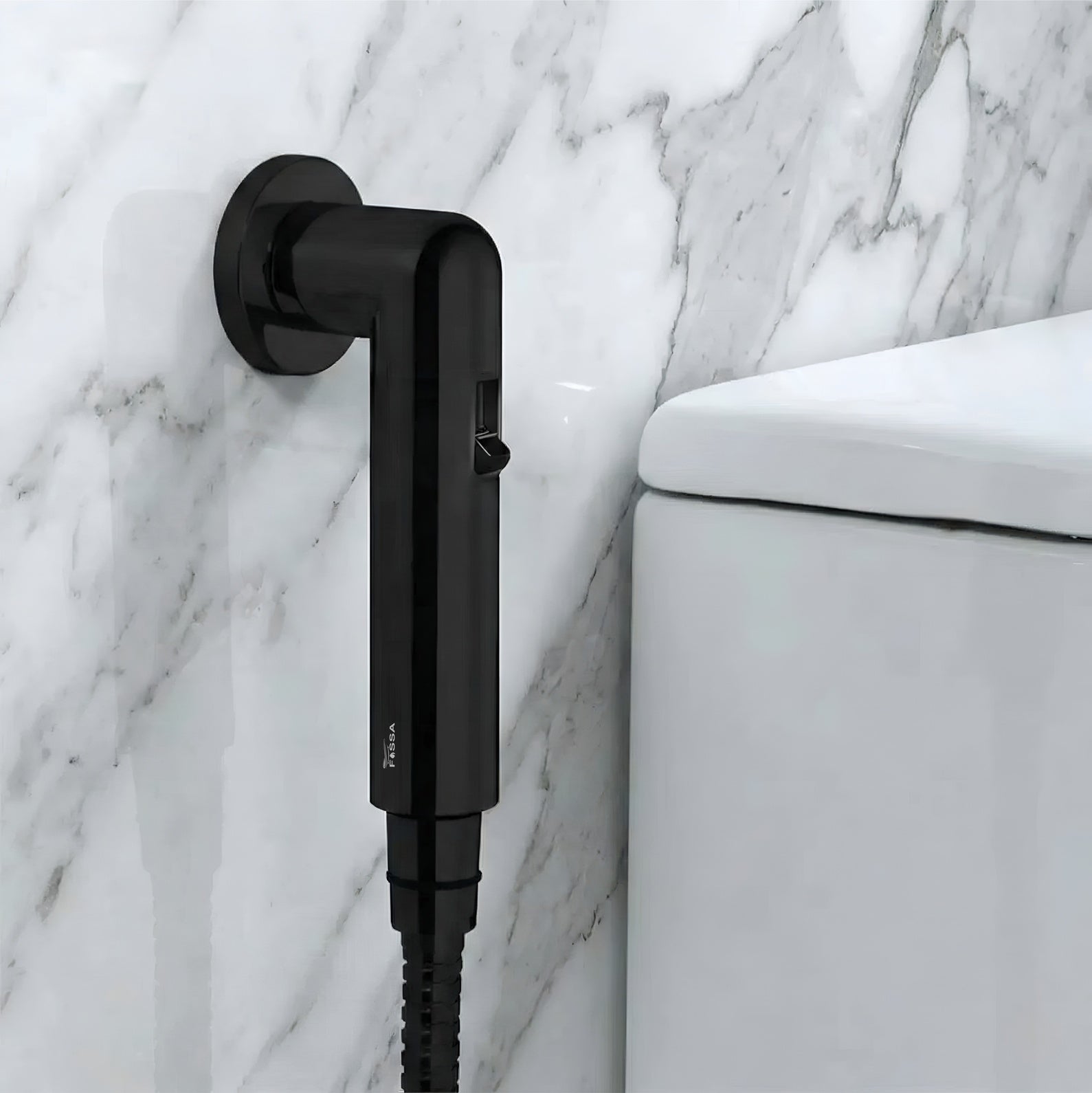 Magnetic Black ABS Health Faucet with 1 Meter 304-Grade SS Hose Pipe & Hook - Fossa Home 