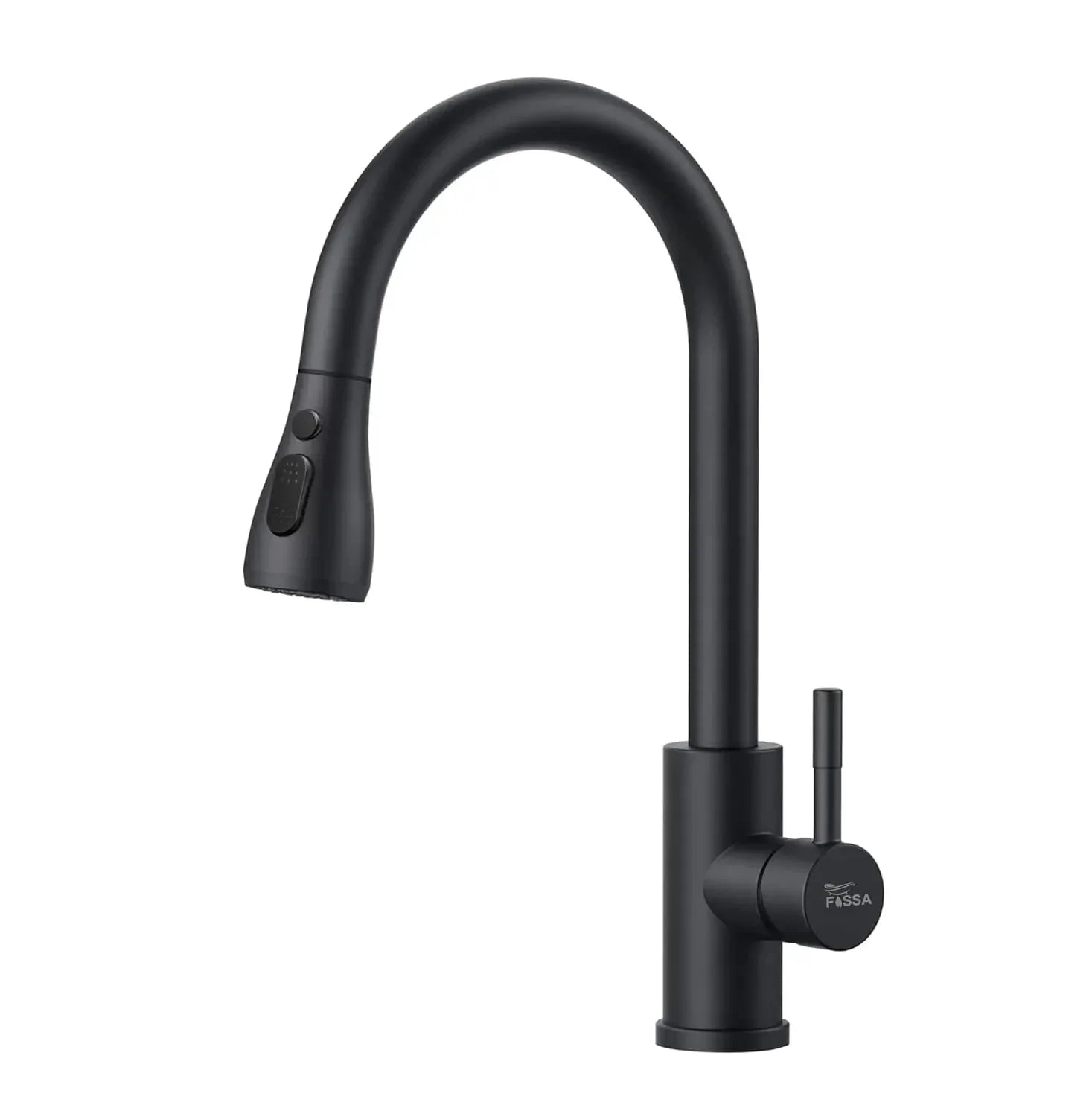 Fossa Heavy SUS 304 Stainless Steel Silver Single Lever Sink Hot & Cold Water Mixer Pull Down Tap Kitchen Sink Faucet with Pull Out Sprayer for... (Black) - Fossa Home
