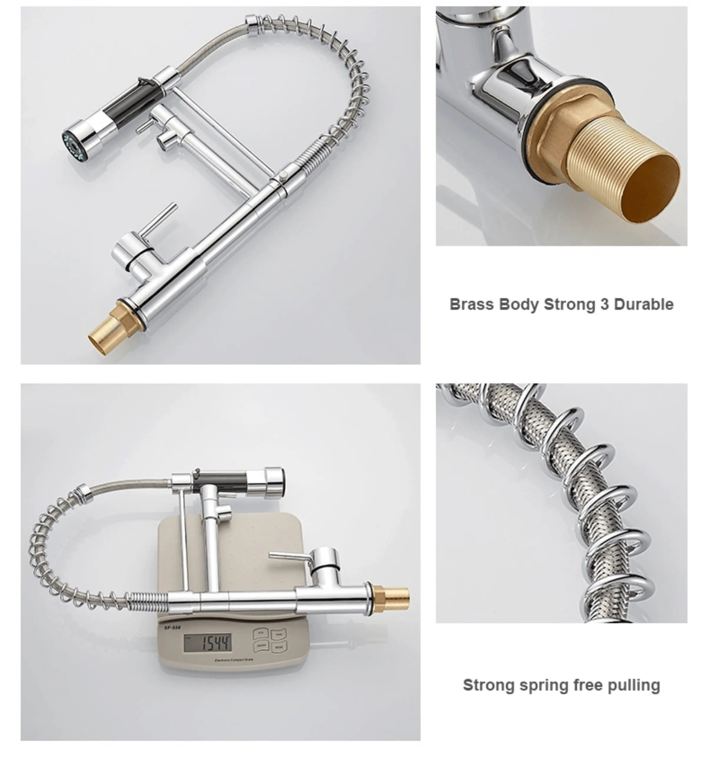Kitchen Tap Kitchen Faucet Brushed Nickel Pull Down Kitchen Tap Single Handle 360 Degree Rotating Cold Hot Water Mixer Sink Taps Chrome Fossa Home