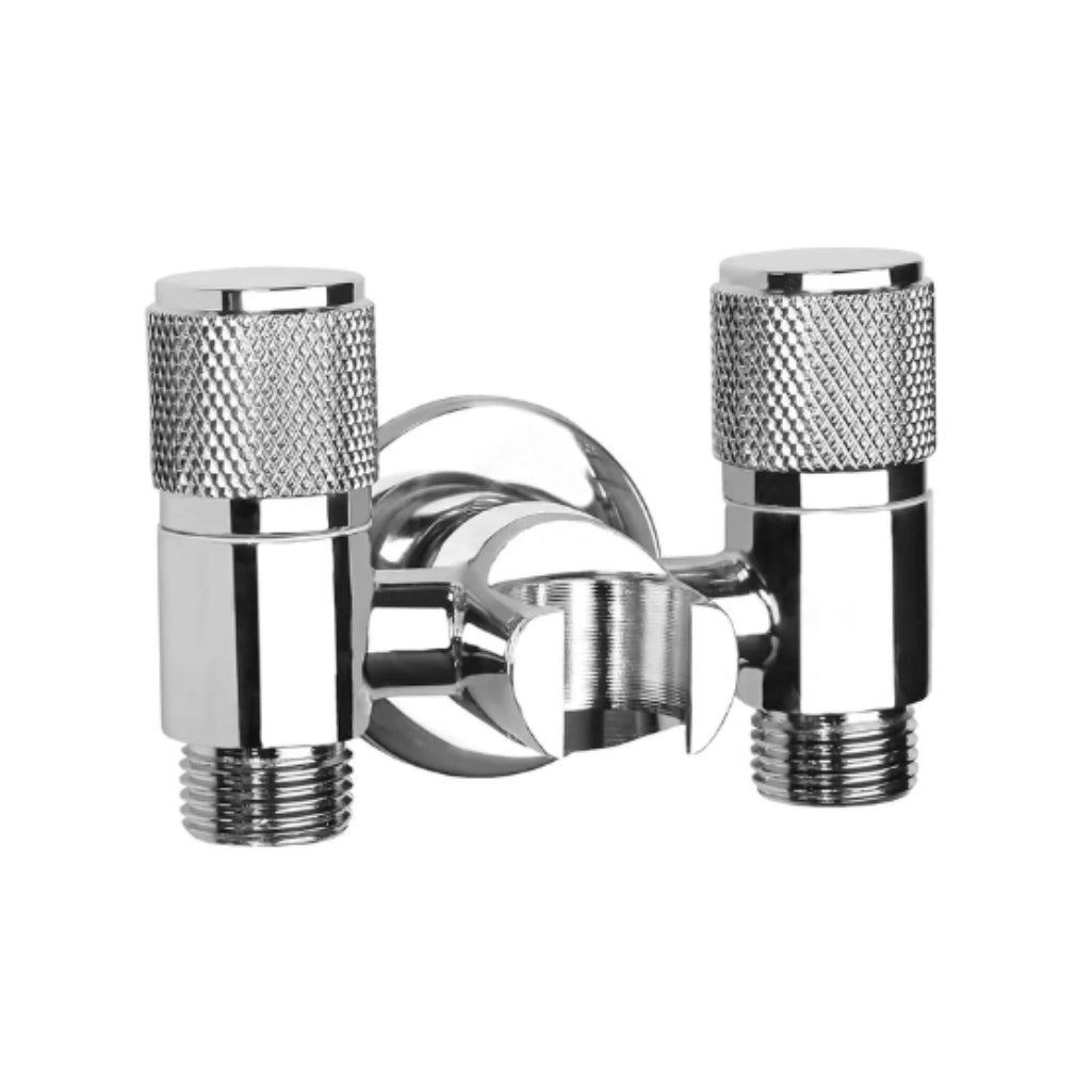 Fossa 2 in 1 Angle Cock Faucet with Hook, Flange Brass Chrome Finish Tap for Bathroom Wash Basin Toilet Faucet (Brass) - Fossa Home 