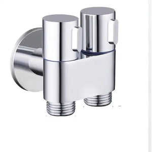 2 in 1 Brass Angle cock Silver For Use multi Purpose - Fossa Home 