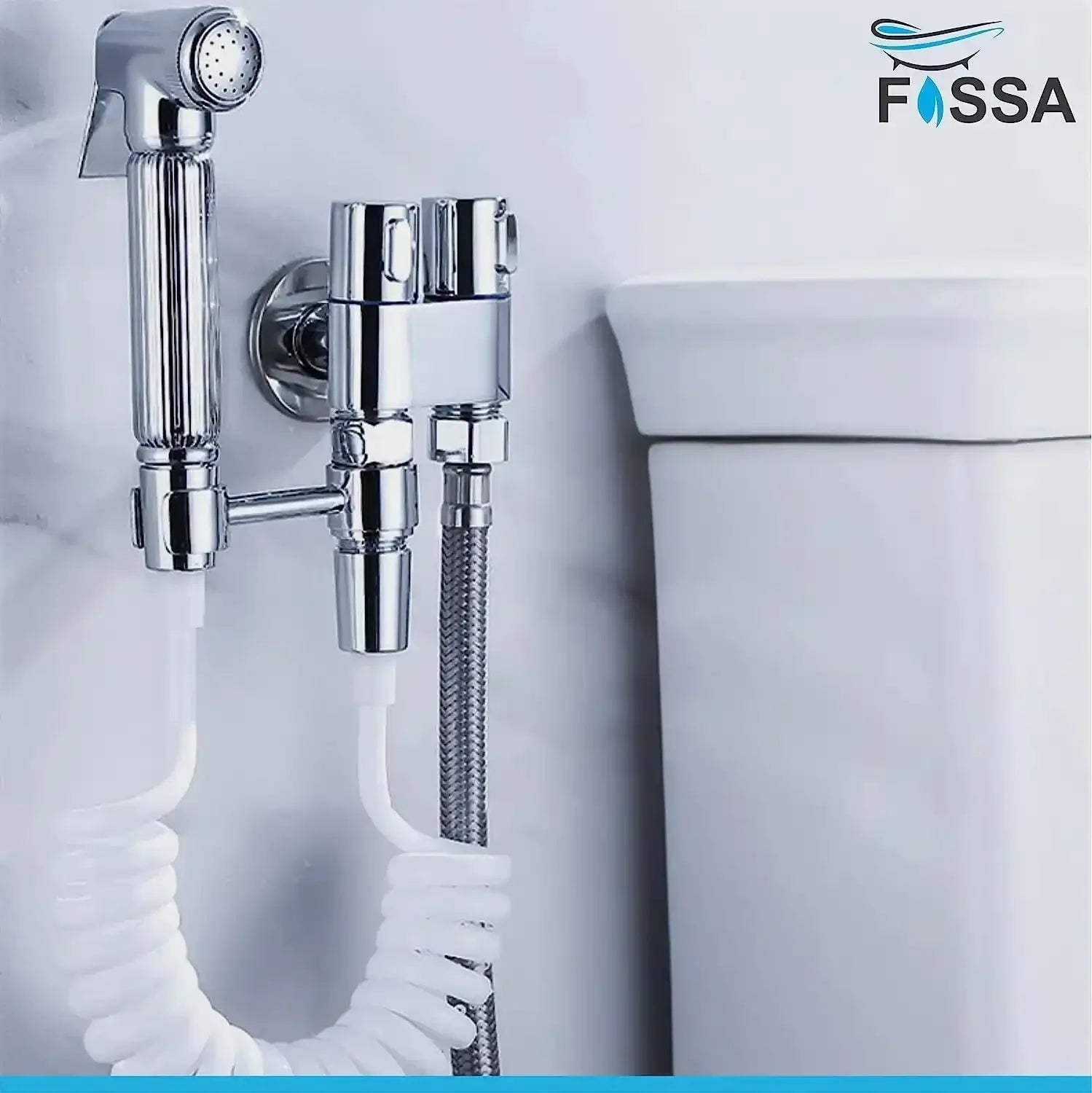 2 in 1 Brass Angle cock Silver For Use multi Purpose - Fossa Home 