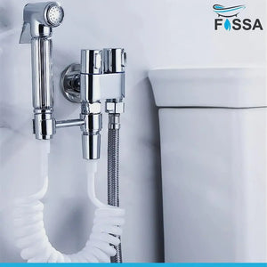2 in 1 Brass Angle cock Silver For Use multi Purpose - Fossa Home 