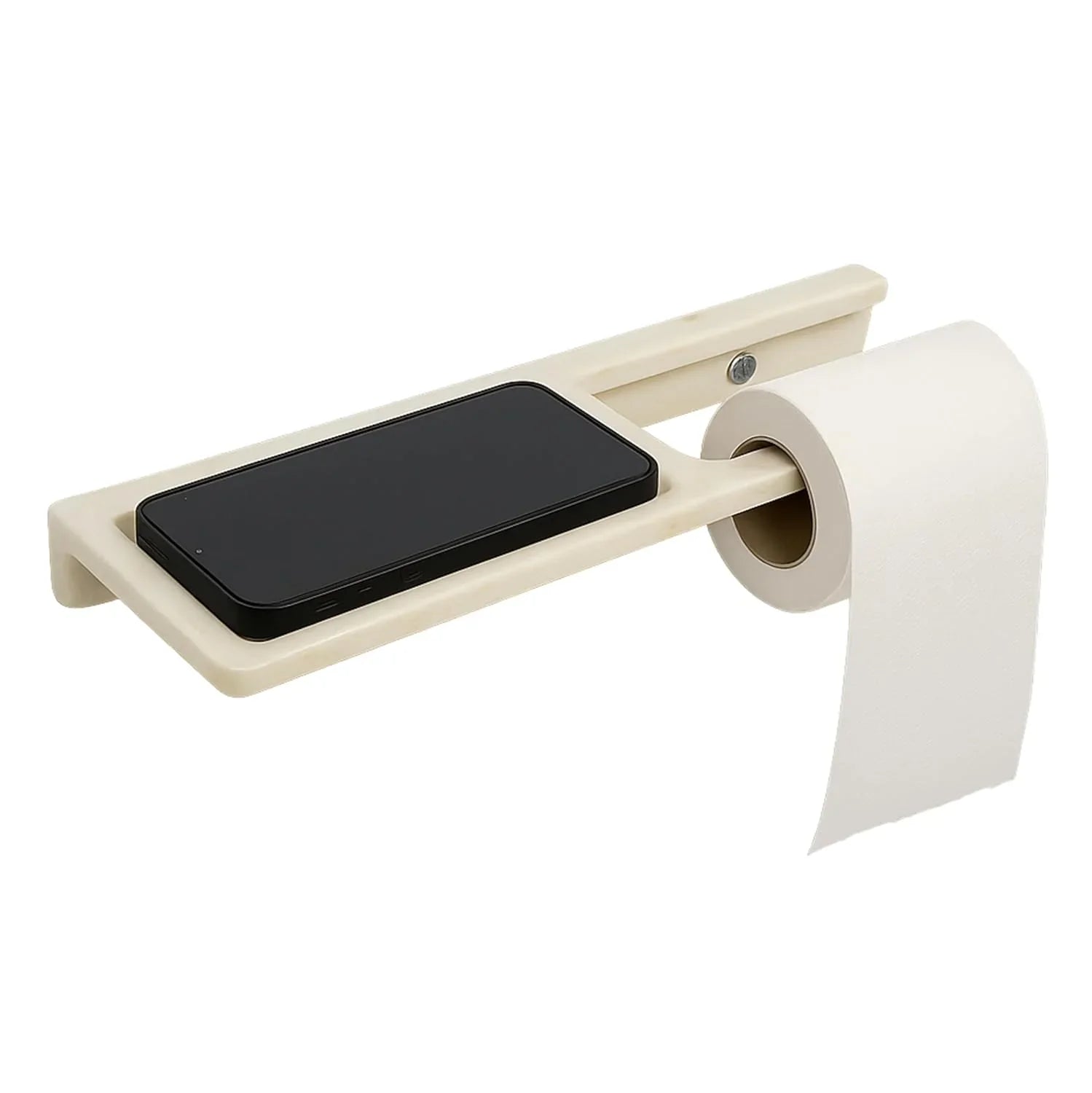 Fossa Classic Ceramic Toilet Paper Holder with Mobile Stand| No Sharp Edge, Safe for Children, Hard Water Resistant, Rust & Fade Proof, Anti-Bacterial Toilet Holder Glossy Finish (Ivory) - Fossa Home 