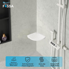 Fossa Classic Ceramic Unbreakable Foot Rest Stand for Smart Bathroom Corner – Adjustable Leg Support, Anti-Slip Foot Stand for Shaving | Foot Rest Stand for Use, White (Glossy Finish) - Fossa Home 