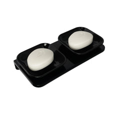 semi-ceramic soap dish, double soap dish, bathroom soap stand, durable soap dish, stylish bathroom accessory, water-resistant soap dish, modern soap holder, bathroom accessories, toothbrush holder, ceramic toothbrush stand, shower rack organizer, sink rack for soap, toilet accessory holder, bathroom decor, ceramic storage solution, toilet paper holder, ceramic towel rack, soap drying rack, ceramic sink tray, white bathroom accessories, portable bathroom organizer, luxury soap tray