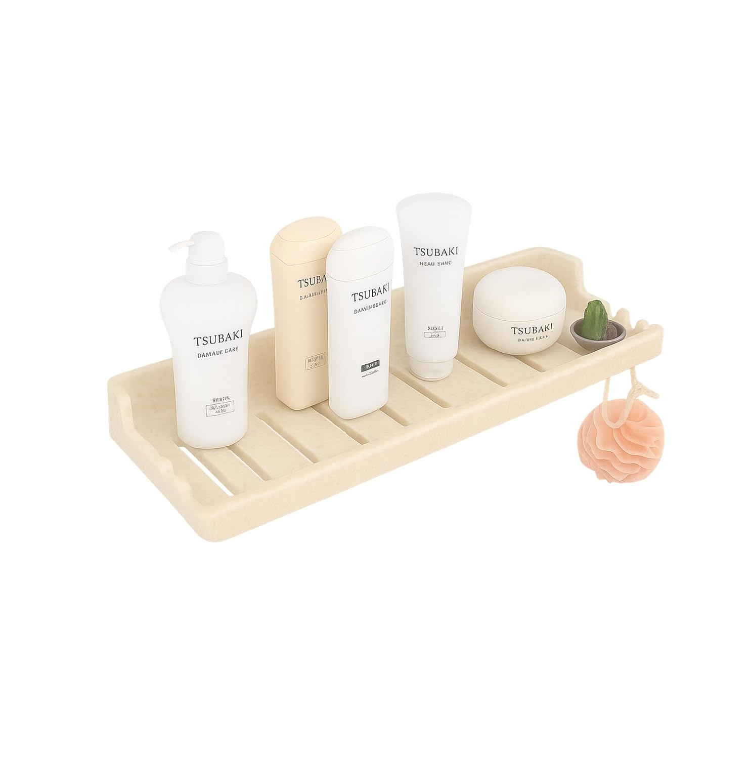 FOSSA Classic Ceramic Wall Mounted Shower Shelf Rack – Anti-Bacterial, Anti-Slip Organizer for Bathroom Storage | Stylish Multi-Soap Shower Holder | Ivory (Glossy Finish) - Fossa Home 