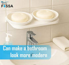 semi-ceramic soap dish, double soap dish, bathroom soap stand, durable soap dish, stylish bathroom accessory, water-resistant soap dish, modern soap holder, bathroom accessories, toothbrush holder, ceramic toothbrush stand, shower rack organizer, sink rack for soap, toilet accessory holder, bathroom decor, ceramic storage solution, toilet paper holder, ceramic towel rack, soap drying rack, ceramic sink tray, white bathroom accessories, portable bathroom organizer, luxury soap tray