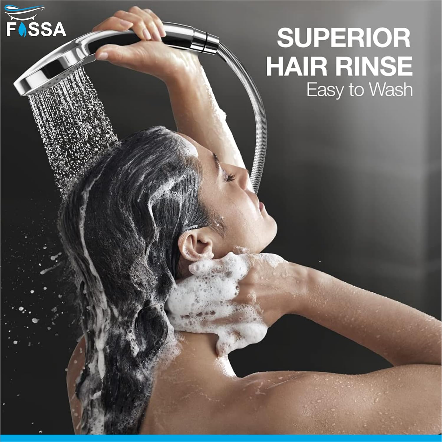 Fossa Gloria Hand Shower Set – High Pressure Shower & 2 Spray Modes | ABS Body, Chrome Finish (Hand Shower Only) - Fossa Home 