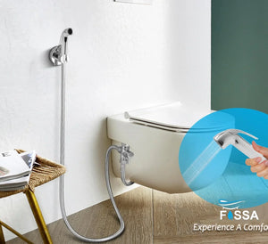Fossa Health Faucet Bidet Sprayer for Toilet, Handheld Sprayer Cloth Diaper Sprayer Set - ABS (Chrome Finish) | (with Hose Pipe & Hook) - Fossa Home 