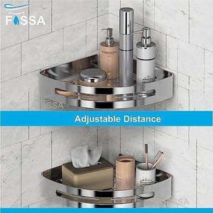 FOSSA Bathroom Shelf, Rustproof Corner Shower Caddy for Bathroom Kitchen Organizer, 304 Stainless Steel (Triangle,1 Packs) (Chrome) - Fossa Home 