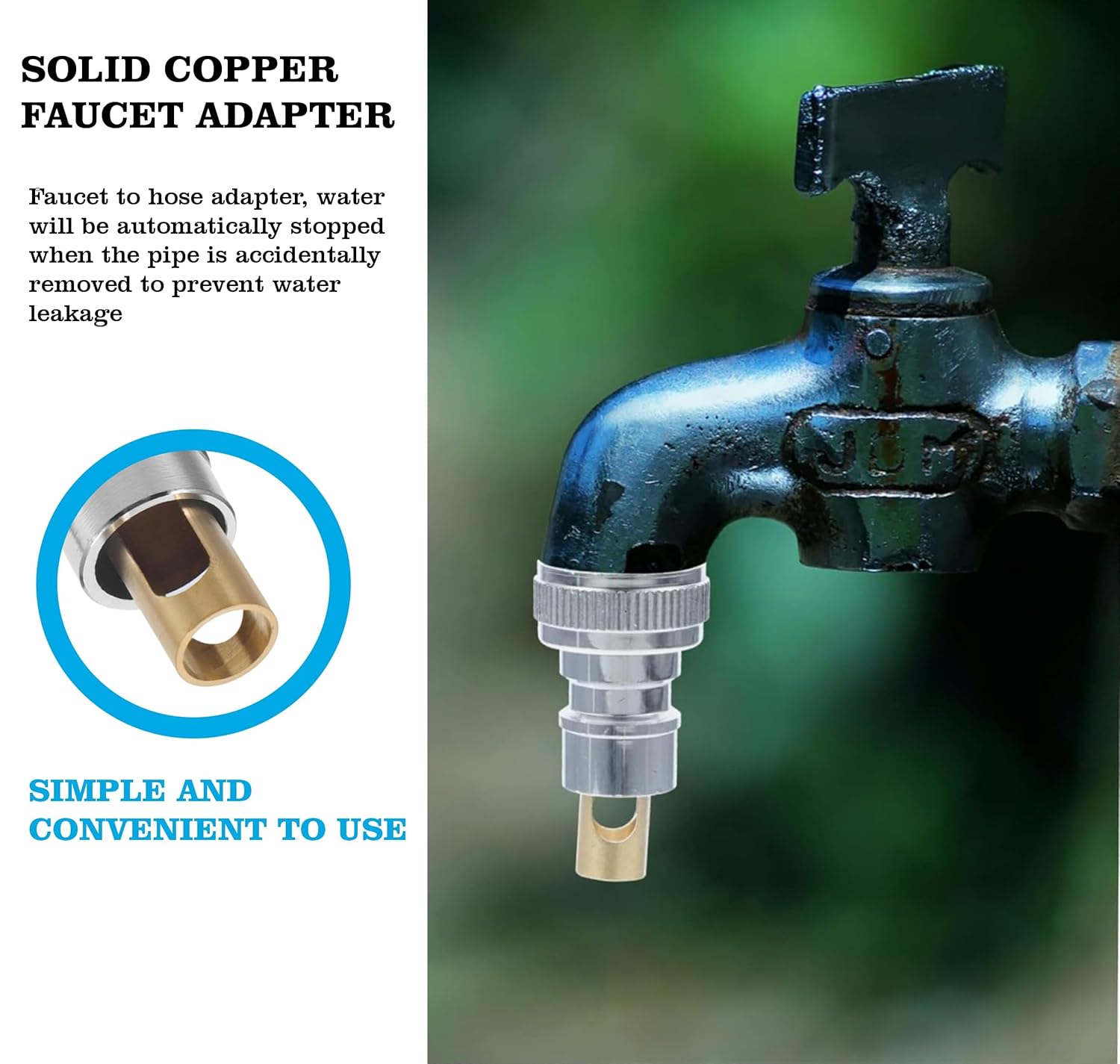 Fossa Brass Threaded Tap Adapter for 1/2" & 3/4" Threaded Taps - Silver (Chrome Finish) - Fossa Home 