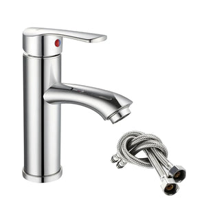 Fossa Brass Single Lever Basin Body Faucets Sink Tap Deck Mounted Washbasin Single Hole Single Handle Mixer Tap Hot & Cold Water Bathroom Accessories ABS Handle Faucet (Chrome Finish) Fossa Home