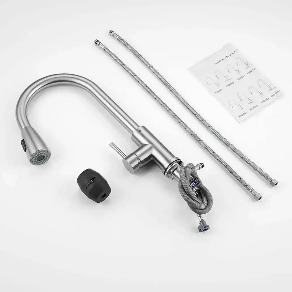 Fossa Pull-Out Kitchen Tap 360° Swivel Range Sink Mixer Tap Single Lever Mixer Tap for Kitchen Sink ( Light Weight) Fossa Home