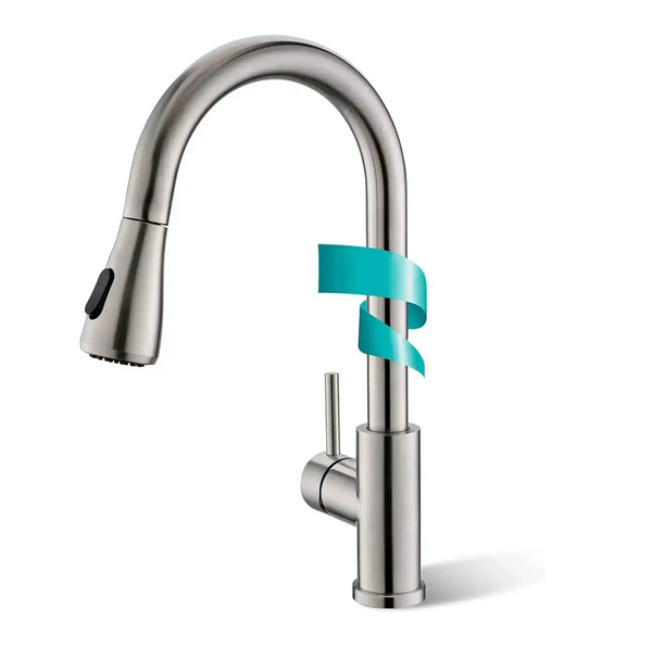 Dual-Flow Pull-Out 360° Hot & Cold Kitchen Mixer Faucet Silver Light Weight - Fossa Home 
