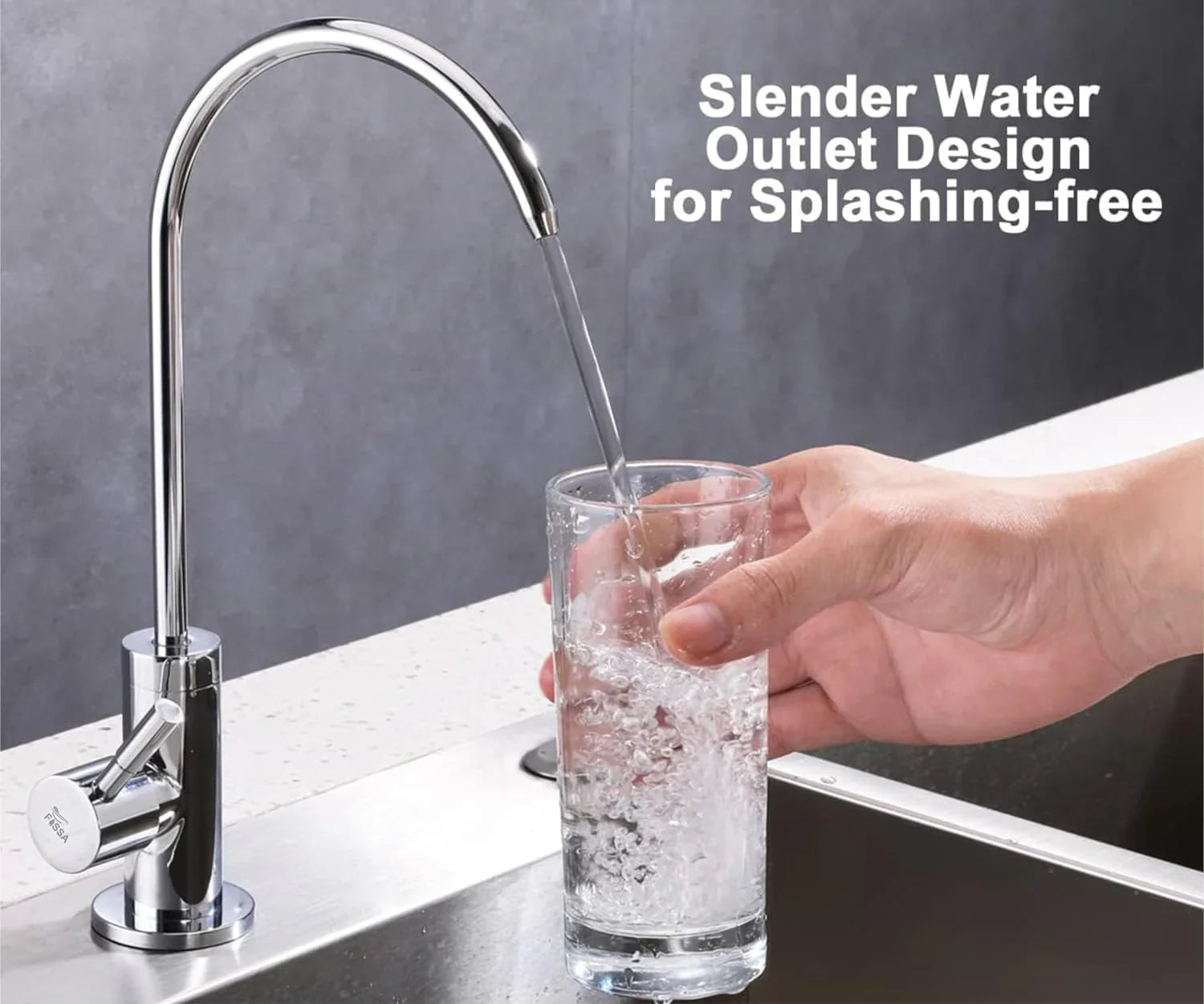 Fossa RO Tap Kitchen Water Filter Faucet, 100% Lead-Free Drinking Water Faucet Stainless Steel 304 Body Chrome Finish (Chrome) - Fossa Home 