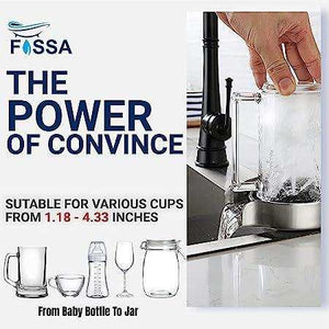 FOSSA Automatic Glass Rinser - Powerful Cup Washer for Kitchen Sink, Stainless Steel Baby Bottle Cleaner Sinks Attachment, Bar Accessories Spray Metal Fossa Home
