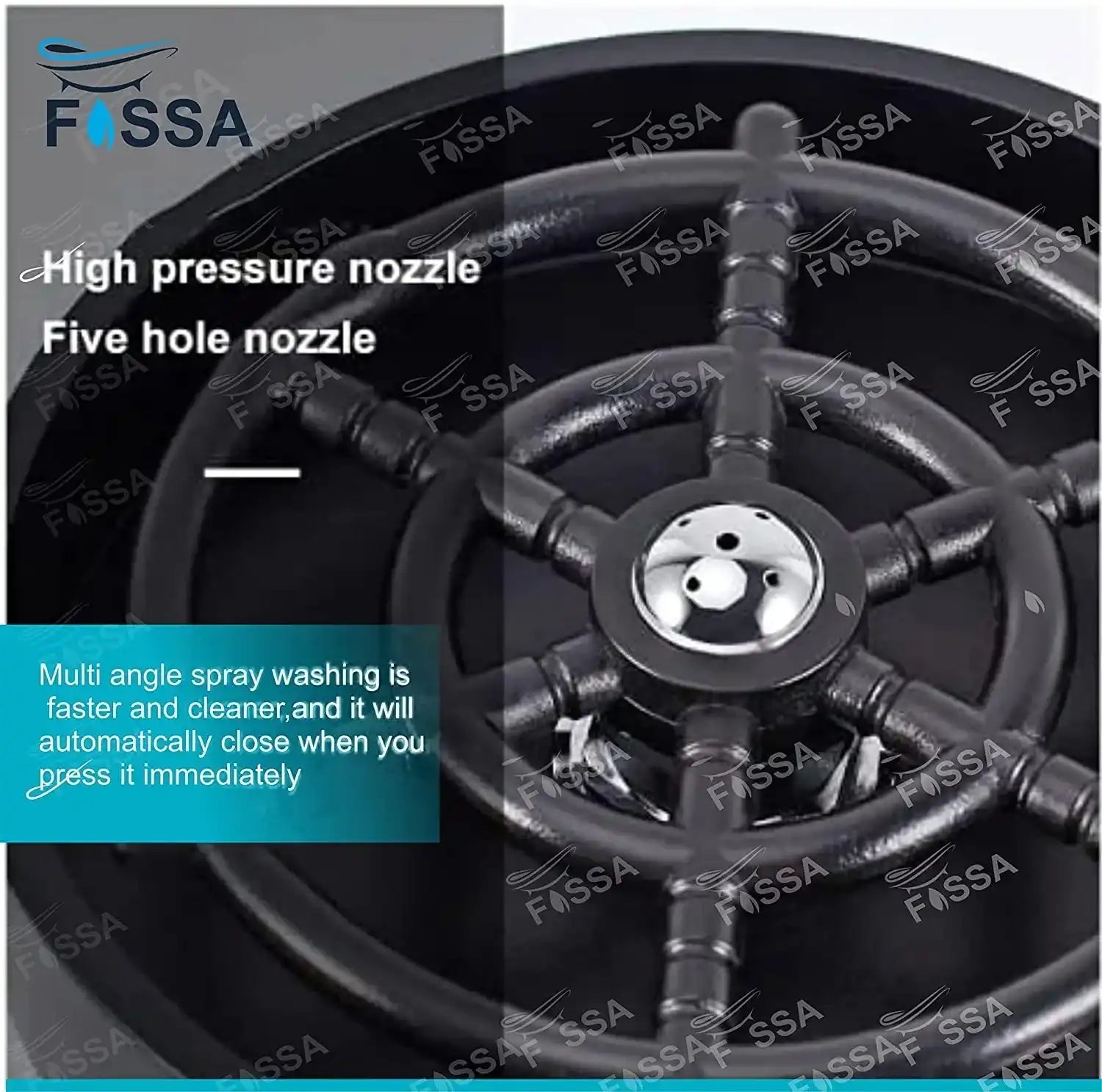 FOSSA Faucet | Glass Rinser for Kitchen Sink, Glass Cleaner for Home Bar| Glass Sink Sprayer | Polished Chrome Fossa Home