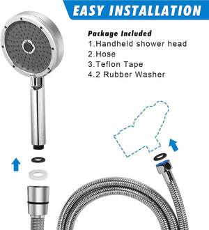 Fossa 5"x 5" Wondra 3-Spray Multifunction Hand Telephonic Shower Chrome Finish Fossa Home