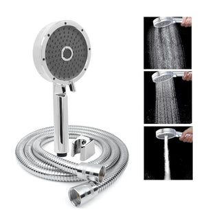 Fossa Wondra Luxury Handheld Shower Head with 3 Spray Setting Modes, Multi-Function, Large Hand Shower with Wall Hook and 1M SS Shower Tube,Handheld Shower for Bathroom (Chrome Finish) - Fossa Home 