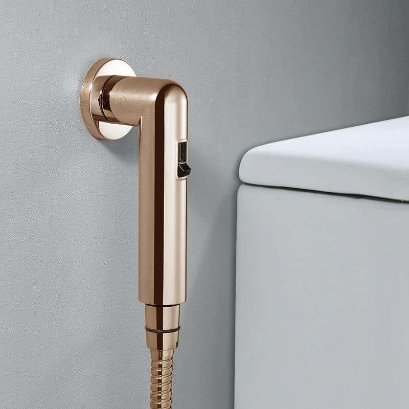 Fossa Magnetic ABS Health Faucet for Toilet and Bathroom – Health Faucet with Stainless Steel1 Meter Hose Pipe & Magnetic Holder | Rose Gold - Fossa Home 