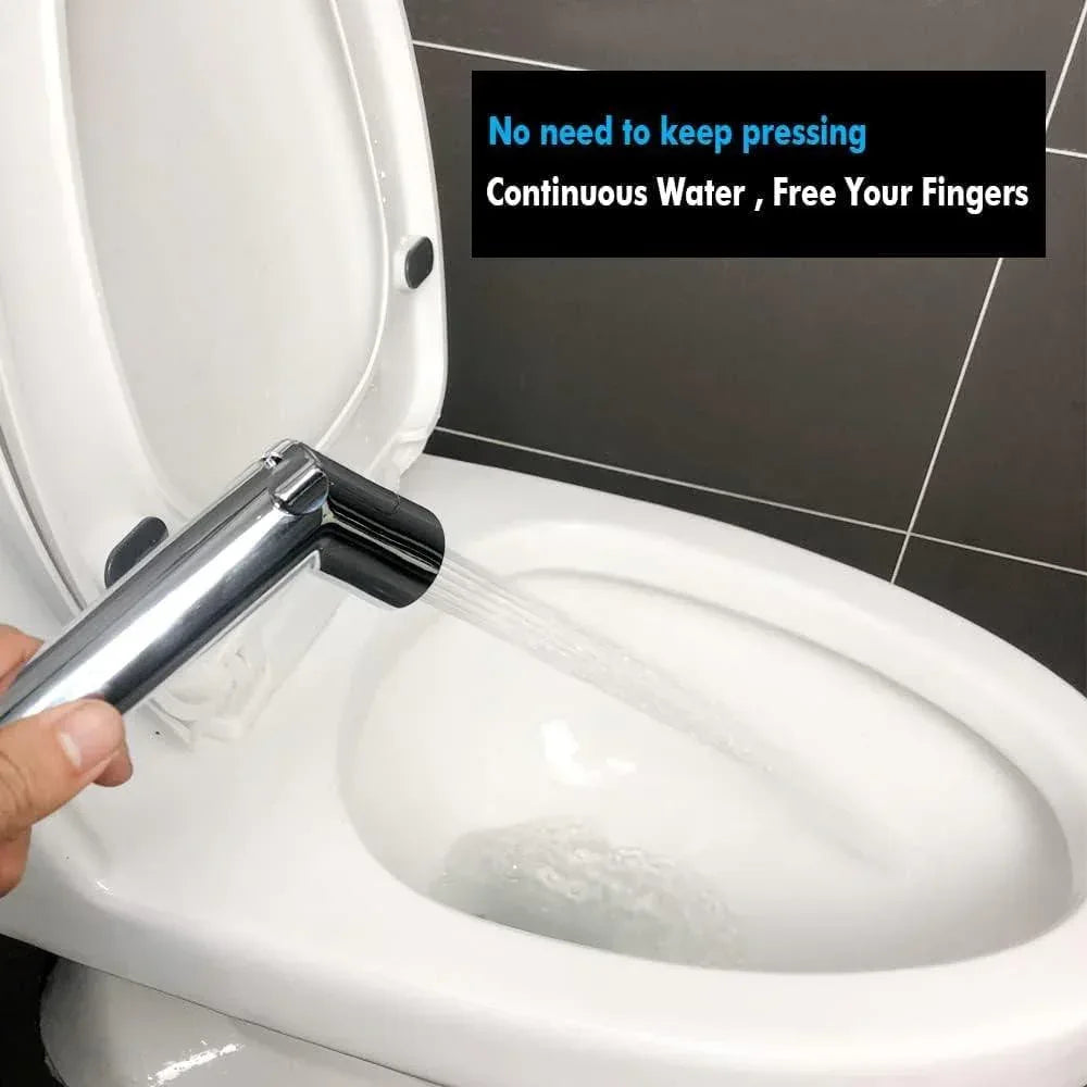 Handheld Bidet Sprayer For Toilet Cleaning – ABS Chrome Bathroom Faucet Attachment With Flexible Hose, Pet Shower Head, G1/2 Thread, Gentle Low-Spray Design