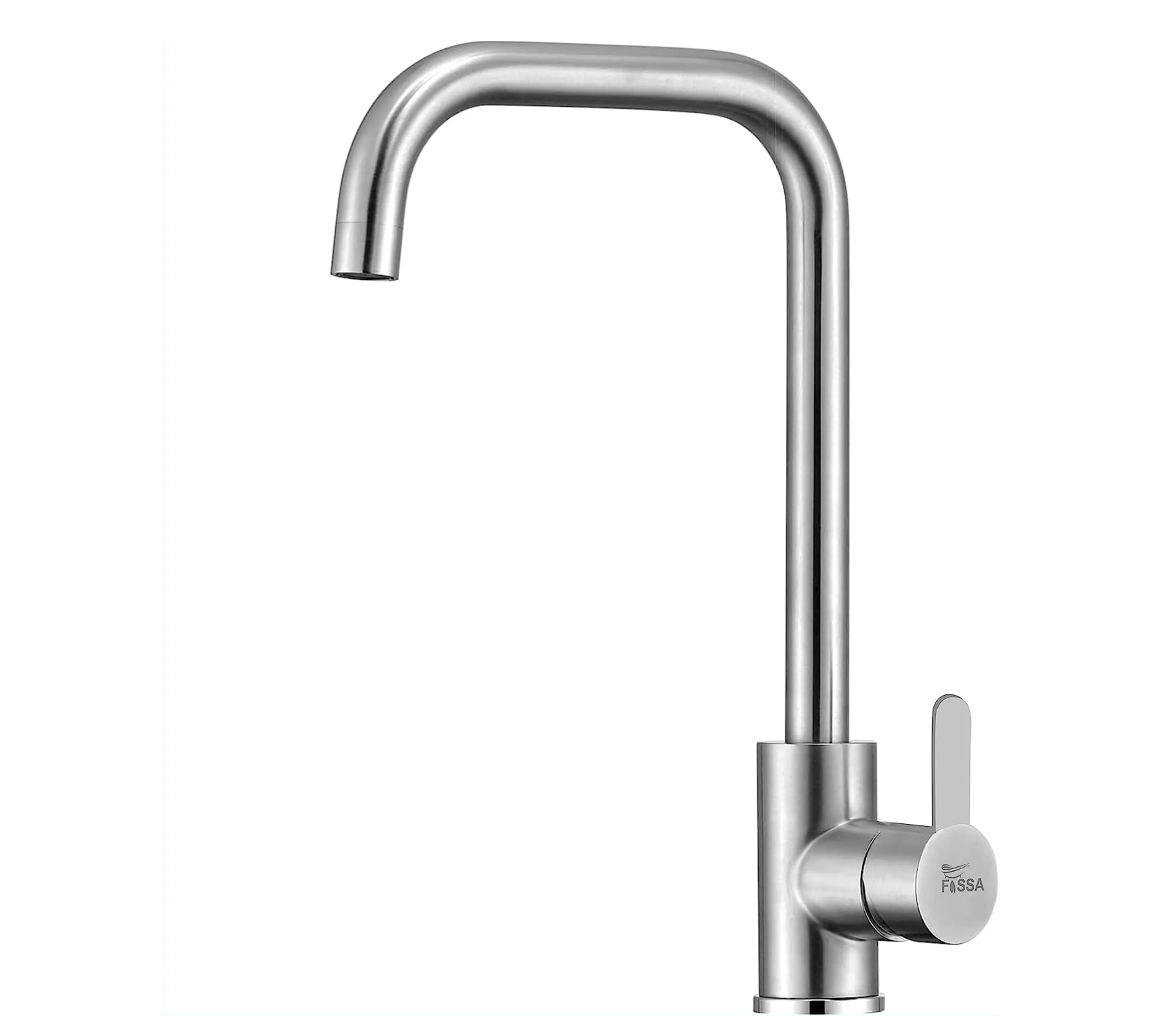 Fossa High Pressure Kitchen Faucet 360° Swivel, Stainless Steel Kitchen Faucet, Kitchen Mixer Tap with High L Bend Spout-257mm (Silver) Fossa Home