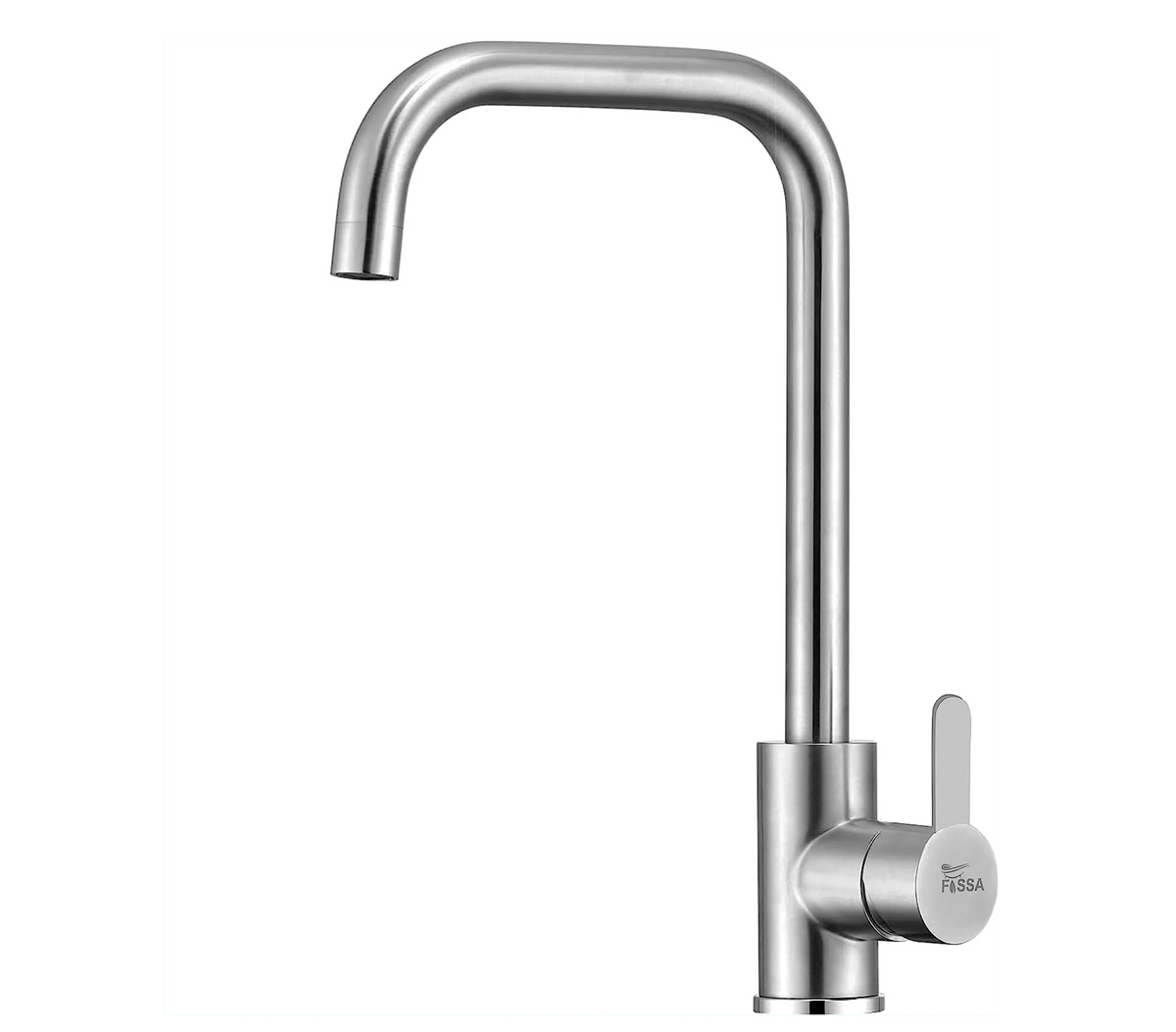 Fossa High Pressure Kitchen Faucet 360° Swivel, Stainless Steel Kitchen Faucet, Kitchen Mixer Tap with High L Bend Spout-257mm (Silver) Fossa Home