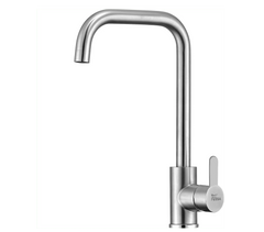 Fossa High Pressure Kitchen Faucet 360° Swivel, Stainless Steel Kitchen Faucet, Kitchen Mixer Tap with High L Bend Spout-257mm (Silver) Fossa Home