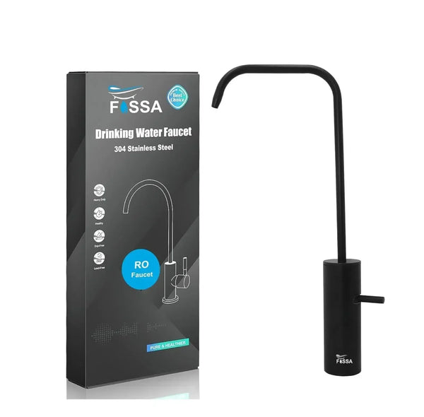 Opera L Bend RO Tap/Faucet Premium Stainless Steel Black - Fossa Home 