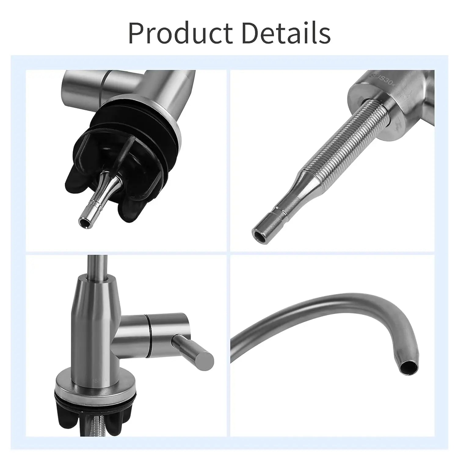 Fossa RO Tap Kitchen Water Filter Faucet, 100% Lead-Free Drinking Water Faucet Stainless Steel 304 Body Brushed Nickel Finish (Chrome) Fossa Home