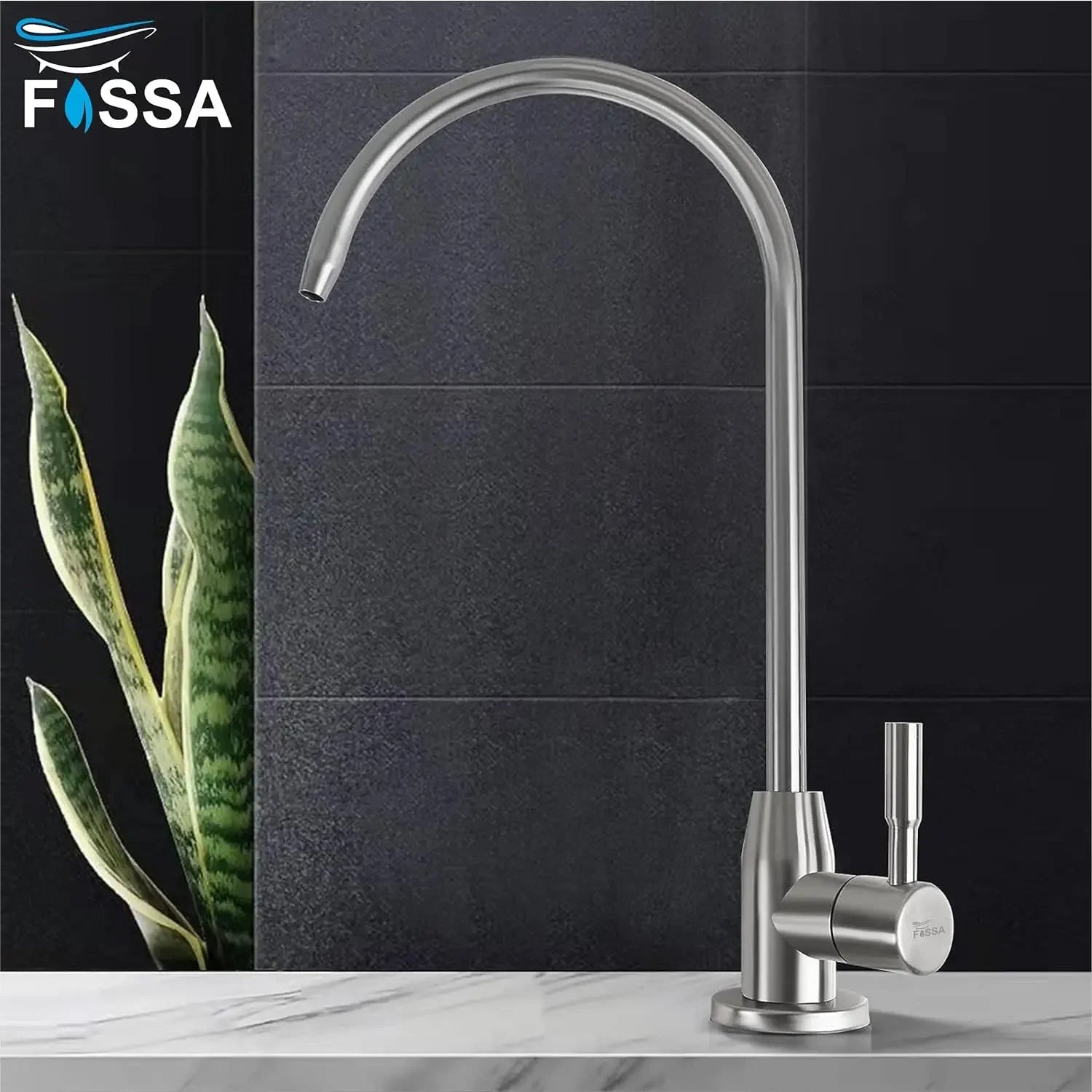 Fossa RO Tap Kitchen Water Filter Faucet, 100% Lead-Free Drinking Water Faucet Stainless Steel 304 Body Brushed Nickel Finish (Chrome) Fossa Home