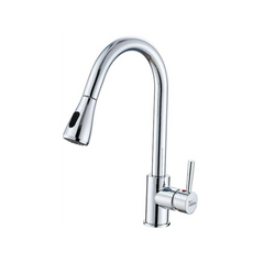 Fossa Kitchen Sink Mixer Tap with Pull Down Sprayer, Single Handle High Pull Out Kitchen Taps, Single Level Stainless Steel Chrome ( Light Weight ) - Fossa Home 