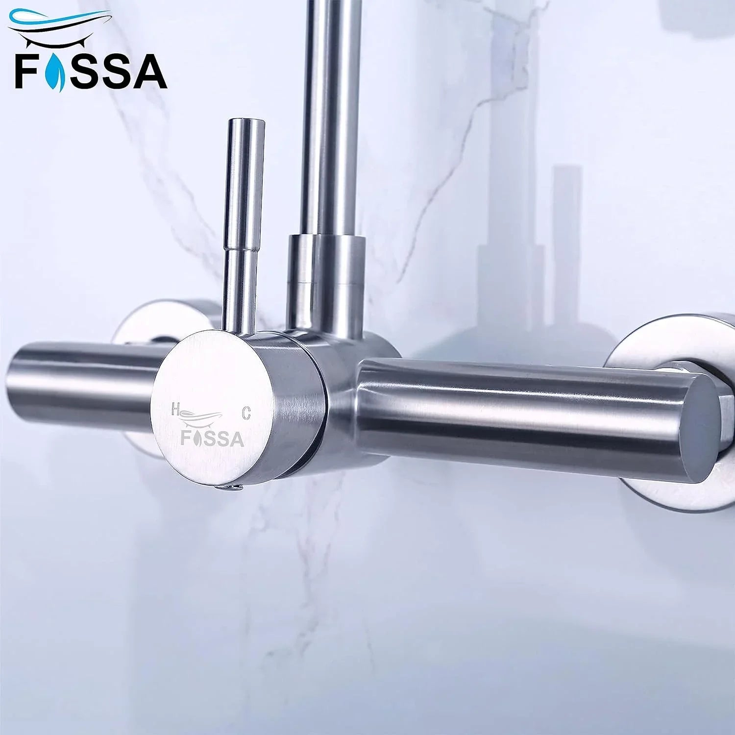 Fossa Kitchen Sink Wall Mount with Sprayer Stainless Steel Mixer Tap Faucet Fossa Home